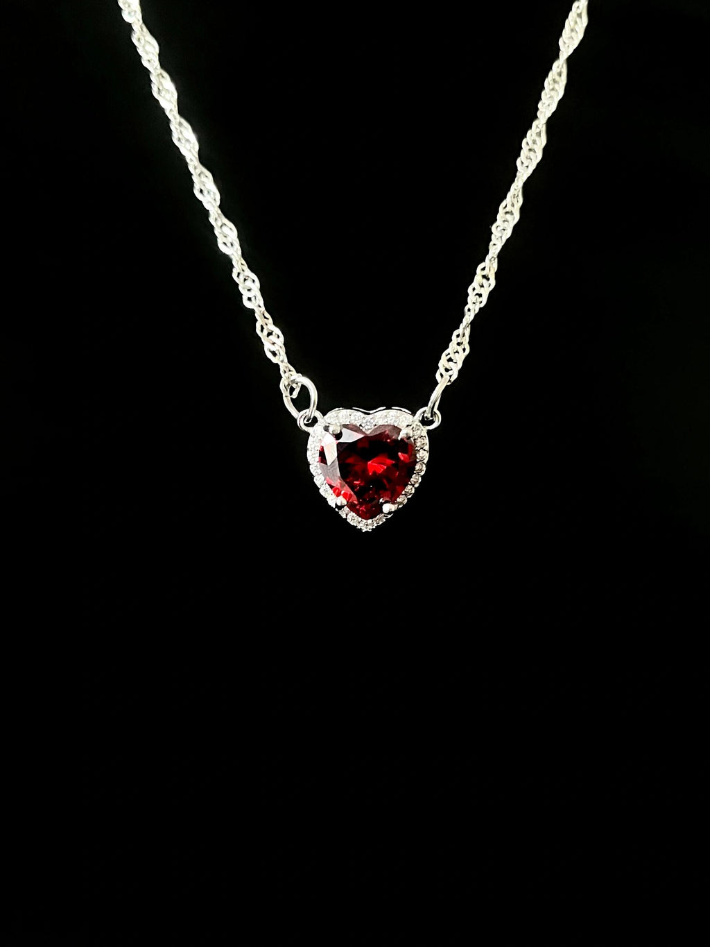 Silver Sword & Heart Necklace