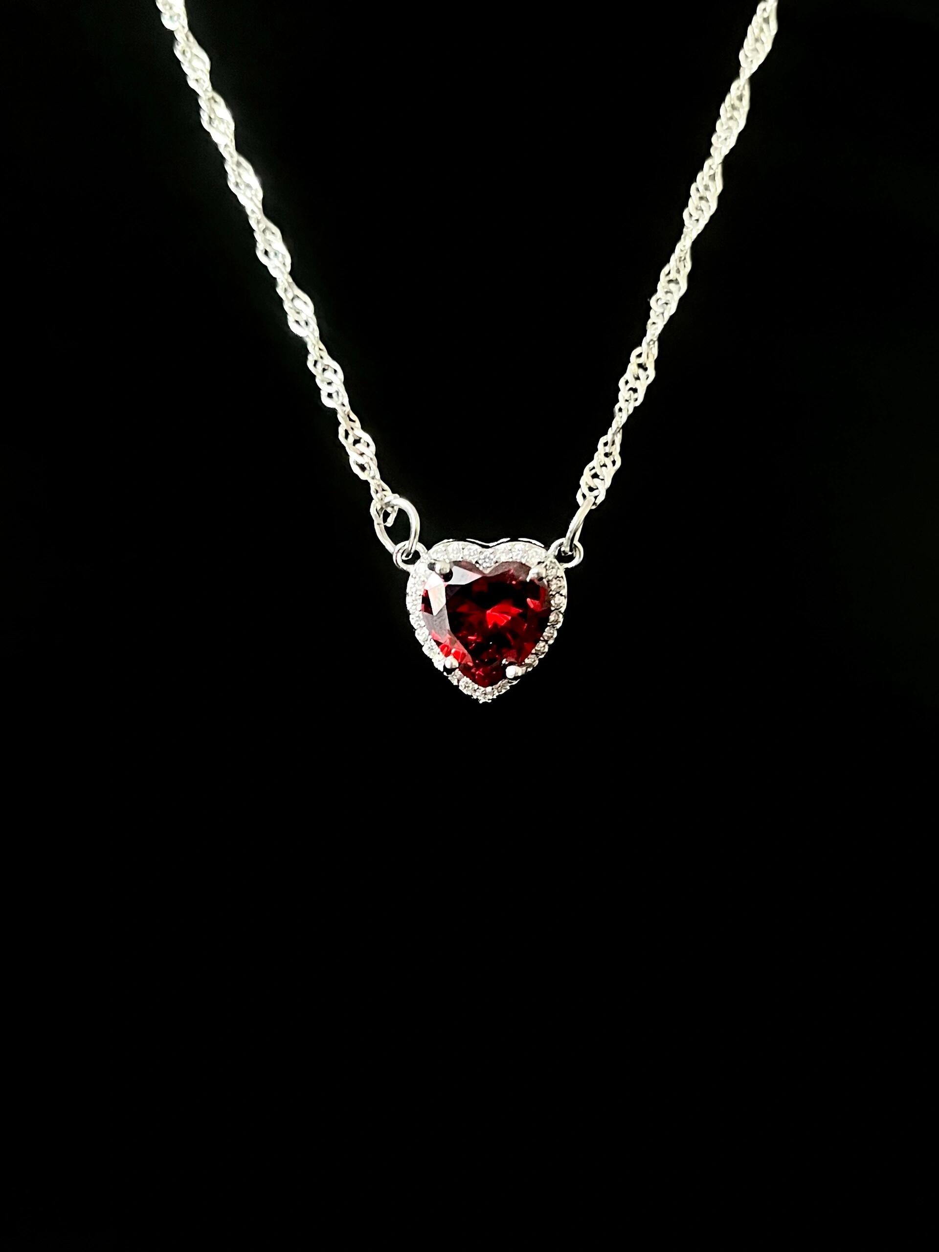 Silver Sword & Heart Necklace