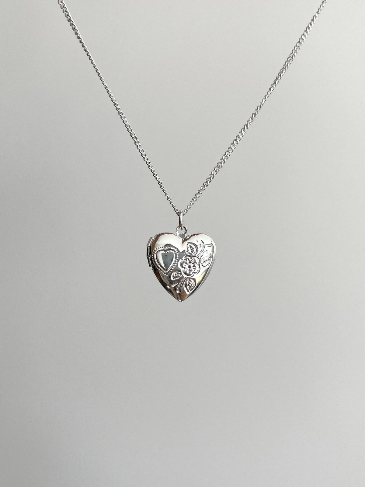 Etched Love Locket Necklace
