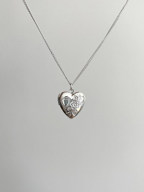 Etched Love Locket Necklace
