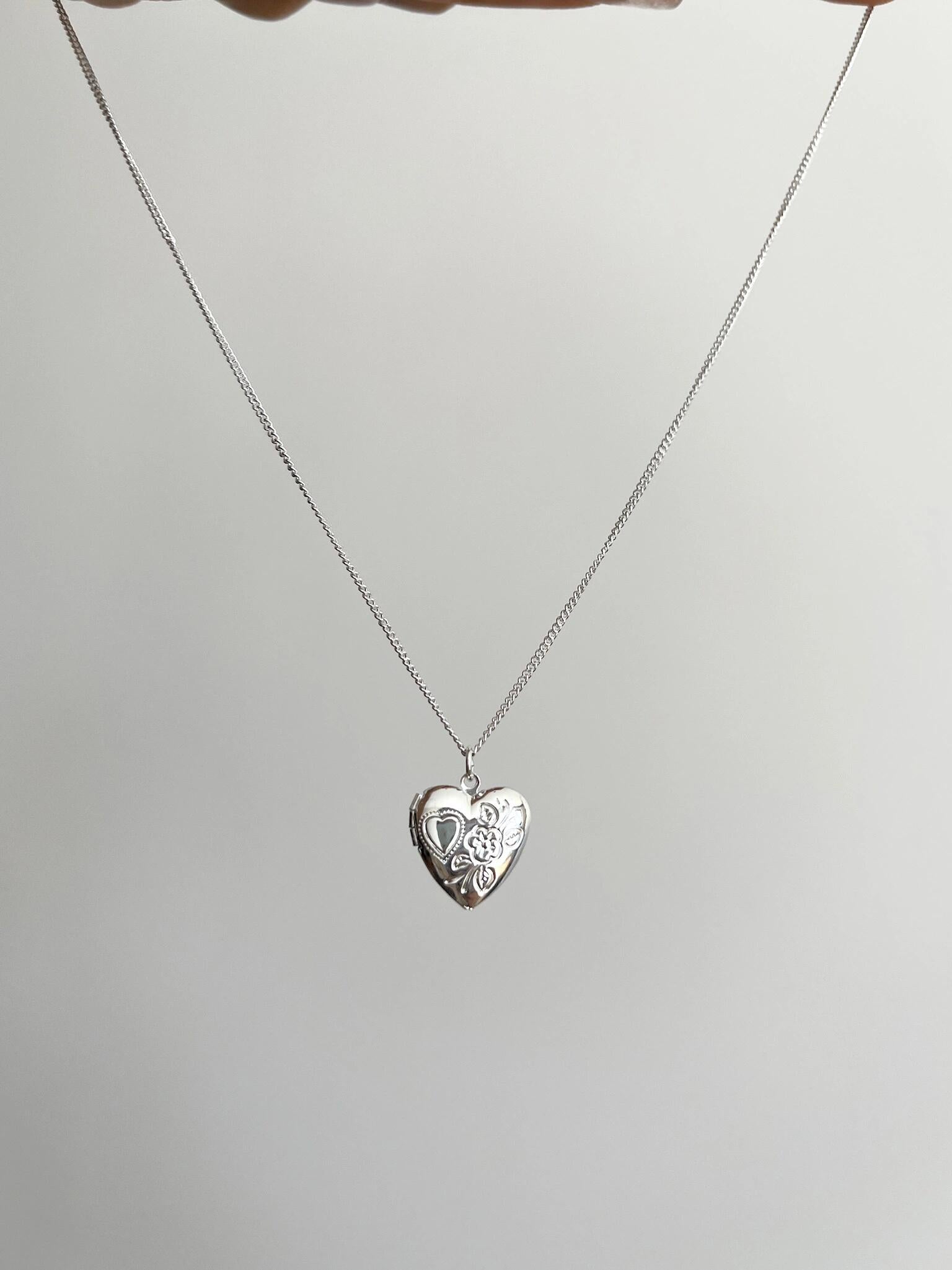 Etched Love Locket Necklace